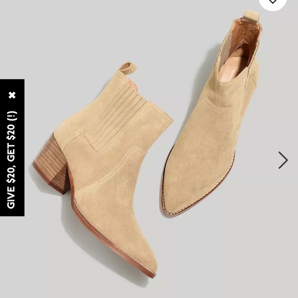Madewell The Western Ankle Boot in Suede NG670 - Picture 1 of 6